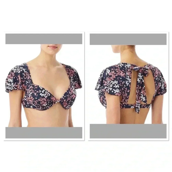 MICHAEL Michael Kors Cap Sleeve Underwire Bikini Top - Picture 1 of 7